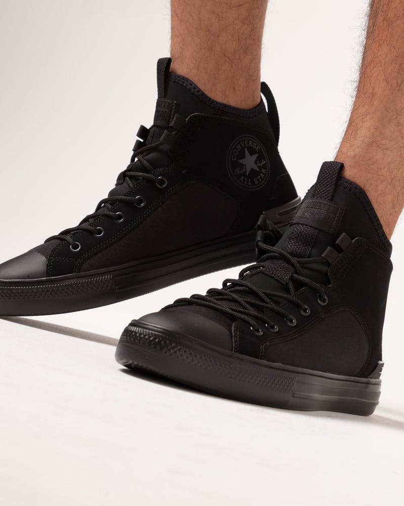 converse hi top platform black